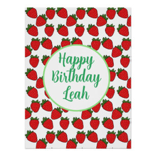 Strawberry Birthday Party Thema Poster