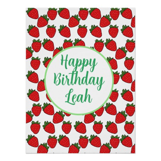 Strawberry Birthday Party Thema Poster (Vorderseite)