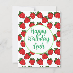 Strawberry Birthday Party Thema Postkarte