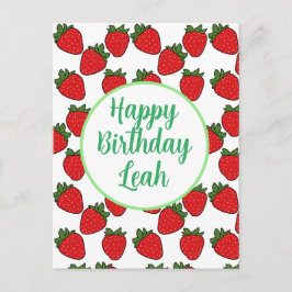 Strawberry Birthday Party Thema Postkarte