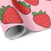Strawberry Birthday Party Thema Umpackpapier Geschenkpapier (Rolleneckpunkt)