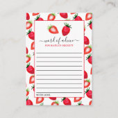 Strawberry Birthday Party Time Kapsel Hinweiskarte (Vorderseite)