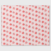Strawberry Birthday Party Wrapping Paper Geschenkpapier (Flach)