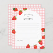 Strawberry Birthday Pink Time Capsule Message Card (Vorne/Hinten)