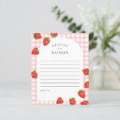 Strawberry Birthday Pink Time Capsule Message Card (Stehend Vorderseite)