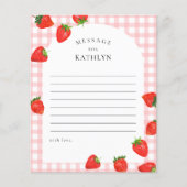 Strawberry Birthday Pink Time Capsule Message Card (Vorderseite)