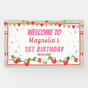 Strawberry Birthday Red Camco Blanket Hintergrund Banner