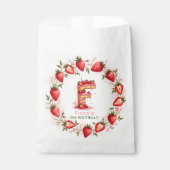 Strawberry Birthday Sticker Letter F Cake Geschenktütchen (Vorderseite)
