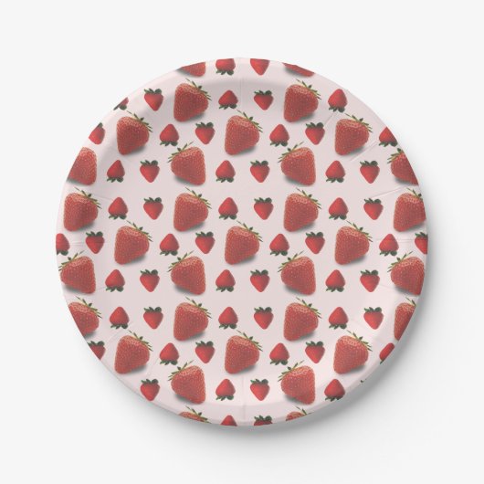 Strawberry Birthday Summer Party Pappteller (Vorderseite)