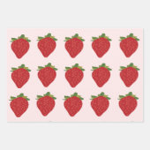 Strawberry Birthday Summer Strawberries Geschenkpapier Set (Vorderseite 3)