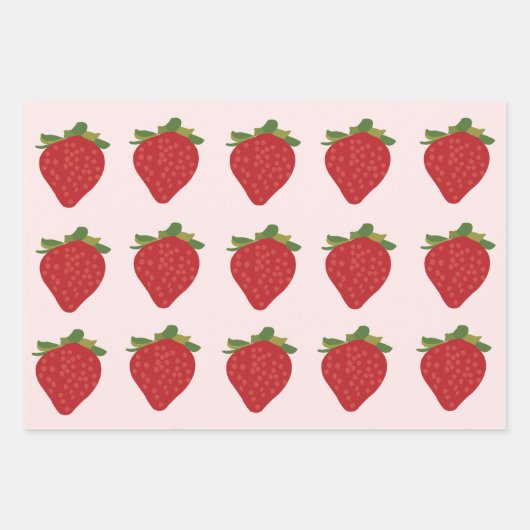 Strawberry Birthday Summer Strawberries Geschenkpapier Set (Vorderseite 3)