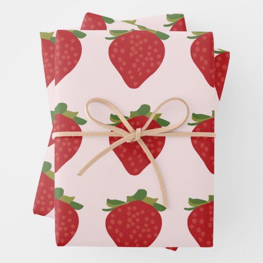 Strawberry Birthday Summer Strawberries Geschenkpapier Set (Beispiel)