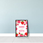 Strawberry Birthday Table Sign Poster