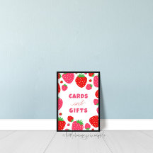 Strawberry Birthday Table Sign