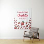 Strawberry Birthday Tapestry Wandteppich (Beispiel)