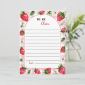 Strawberry Birthday Time Capsule Note Card Dankeskarte (Stehend Vorderseite)