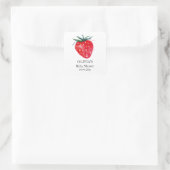 Strawberry Birthday Vielen Dank für Ihr Interesse Quadratischer Aufkleber (Tasche)