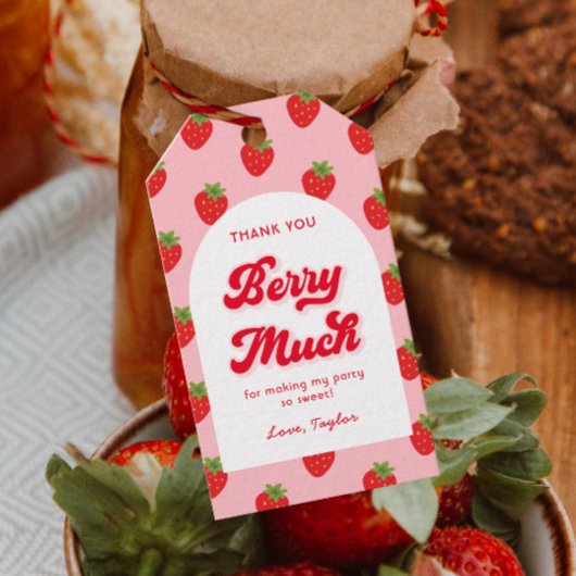 Strawberry Birthday Vielen Dank für Ihre Unterstüt Geschenkanhänger