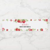 Strawberry Birthday Water Flasche Etikett (Einzelnes Label)