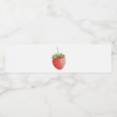 Strawberry Birthday White Wasserflaschenetikett (Einzelnes Label)