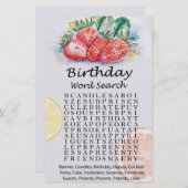 Strawberry Birthday Word Scramble Game (Vorne/Hinten)