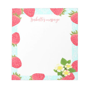 Strawberry Blank Blue Notizblock