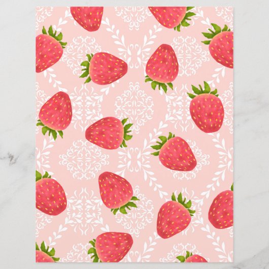 Strawberry Blank Peach Stationery Paper (Rückseite)