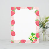 Strawberry Blank Peach Stationery Paper (Stehend Vorderseite)