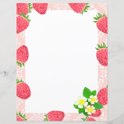 Strawberry Blank Peach Stationery Paper (Vorderseite)