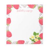 Strawberry Blank White Notizblock (Vorderseite)