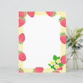Strawberry Blank Yellow Stationpapier (Stehend Vorderseite)