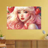 Strawberry blond Girl Stretched Canvas Print Leinwanddruck (Insitu (Wohnzimmer))