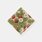 Strawberry Blossom: Blumendruckpapier Napkin Serviette (Ecke)