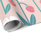 Strawberry Blossom Delight Geschenkpapier (Rolleneckpunkt)