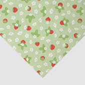 Strawberry Blossom Grün, Rot und Weiß Seidenpapier (Ausschnitt)