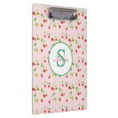 Strawberry Blossom Muster Monogram Klemmbrett (Rechts)