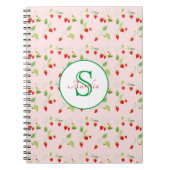 Strawberry Blossom Muster Monogram Notizblock (Vorderseite)