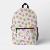Strawberry Blue Bedruckter Rucksack (Vorderseite)