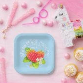 Strawberry Blue Design. Pappteller (Party)