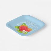 Strawberry Blue Design. Pappteller (Gewinkelt)