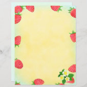 Strawberry Blue Stationery Paper (Vorne/Hinten)