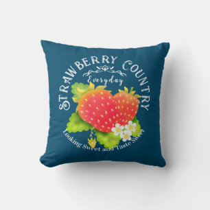 Strawberry Blue Throw Kissen