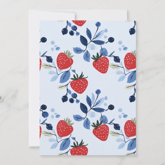 Strawberry Blueberries Berry Sweet Baby Dusche Einladung (Rückseite)