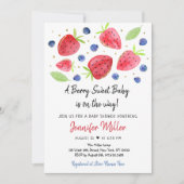 Strawberry Blueberry Berry Sweet Baby Dusche Einladung (Vorderseite)
