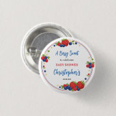 Strawberry Blueberry Berry Sweet Baby Shower Button (Vorne & Hinten)