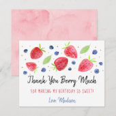 Strawberry Blueberry Berry Sweet Birthday Dankeskarte (Vorne/Hinten)
