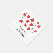 Strawberry Blueberry Berry Sweet Birthday Serviette (Ecke)