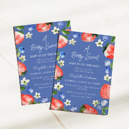 Strawberry Blueberry Berry Sweet Boy Baby Dusche Einladung