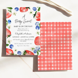 Strawberry Blueberry Berry Sweet Girl Baby Dusche Einladung