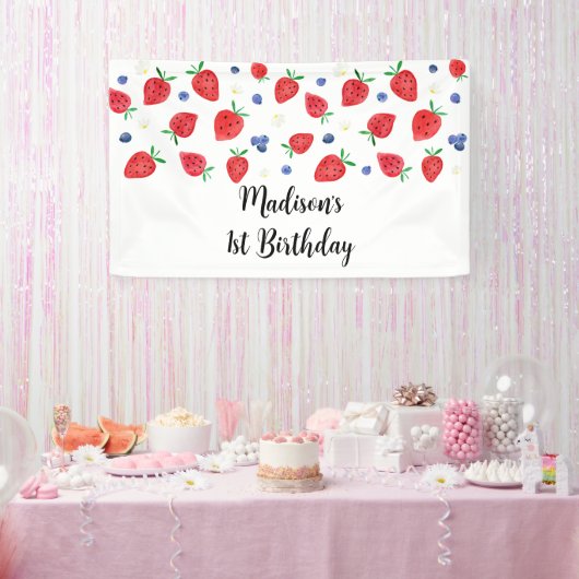 Strawberry Blueberry Birthday Banner (Party)